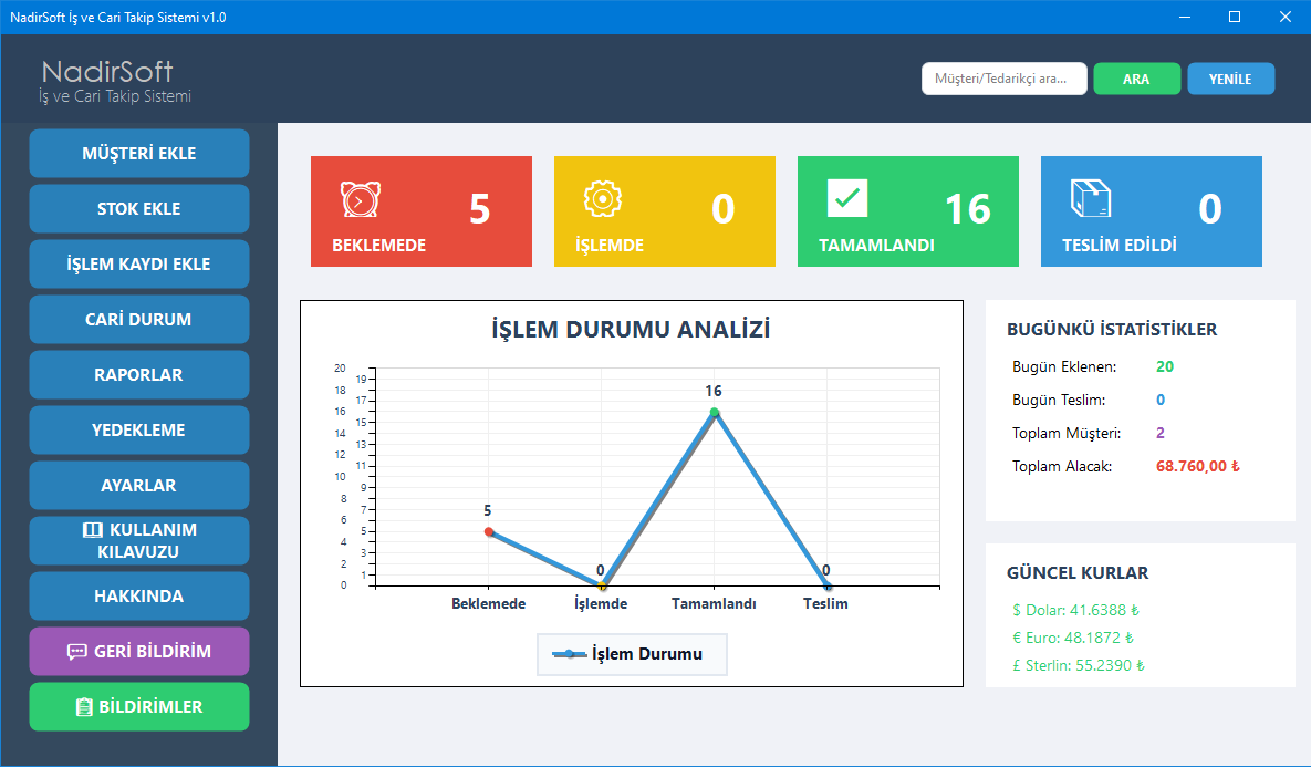 NadirSoft Dashboard